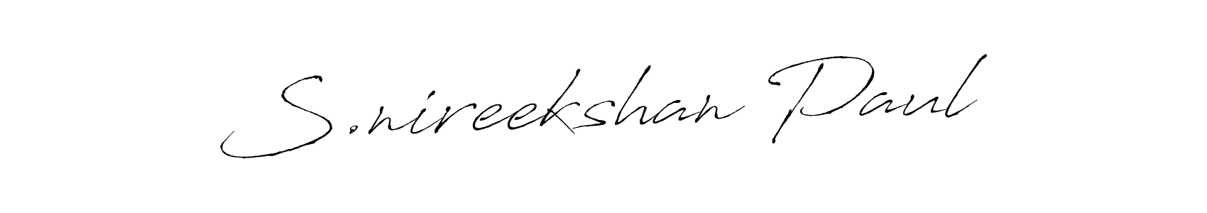 How to make S.nireekshan Paul signature? Antro_Vectra is a professional autograph style. Create handwritten signature for S.nireekshan Paul name. S.nireekshan Paul signature style 6 images and pictures png