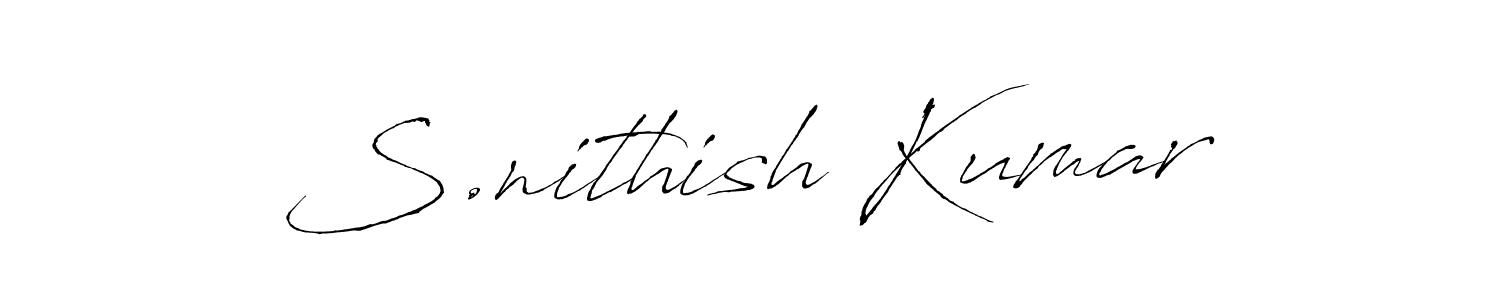 Antro_Vectra is a professional signature style that is perfect for those who want to add a touch of class to their signature. It is also a great choice for those who want to make their signature more unique. Get S.nithish Kumar name to fancy signature for free. S.nithish Kumar signature style 6 images and pictures png