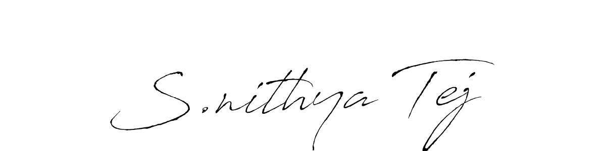 This is the best signature style for the S.nithya Tej name. Also you like these signature font (Antro_Vectra). Mix name signature. S.nithya Tej signature style 6 images and pictures png