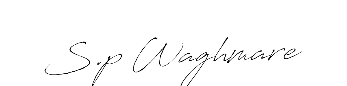 Make a beautiful signature design for name S.p Waghmare. With this signature (Antro_Vectra) style, you can create a handwritten signature for free. S.p Waghmare signature style 6 images and pictures png