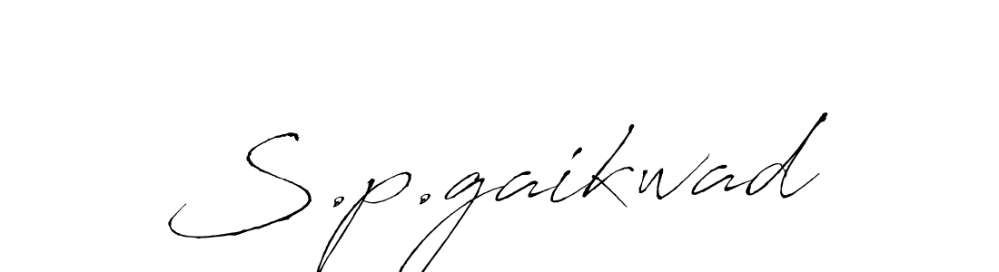 How to make S.p.gaikwad name signature. Use Antro_Vectra style for creating short signs online. This is the latest handwritten sign. S.p.gaikwad signature style 6 images and pictures png