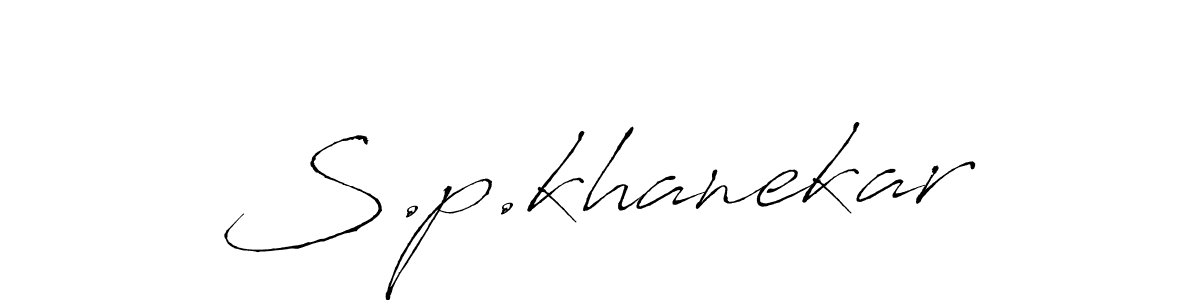 Design your own signature with our free online signature maker. With this signature software, you can create a handwritten (Antro_Vectra) signature for name S.p.khanekar. S.p.khanekar signature style 6 images and pictures png