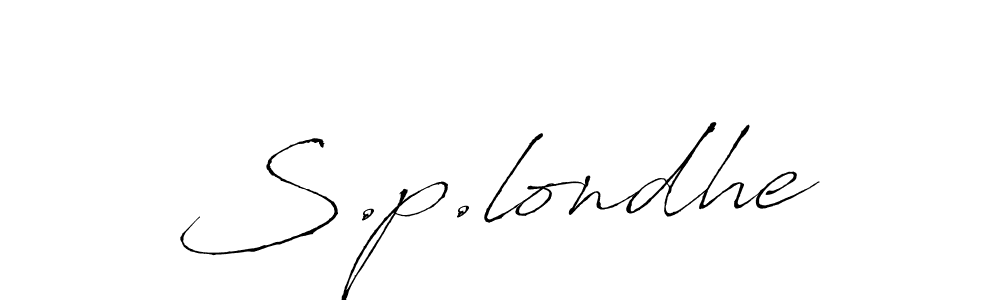 Antro_Vectra is a professional signature style that is perfect for those who want to add a touch of class to their signature. It is also a great choice for those who want to make their signature more unique. Get S.p.londhe name to fancy signature for free. S.p.londhe signature style 6 images and pictures png