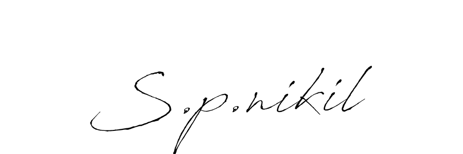 How to make S.p.nikil signature? Antro_Vectra is a professional autograph style. Create handwritten signature for S.p.nikil name. S.p.nikil signature style 6 images and pictures png