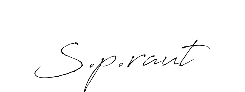 Design your own signature with our free online signature maker. With this signature software, you can create a handwritten (Antro_Vectra) signature for name S.p.raut. S.p.raut signature style 6 images and pictures png