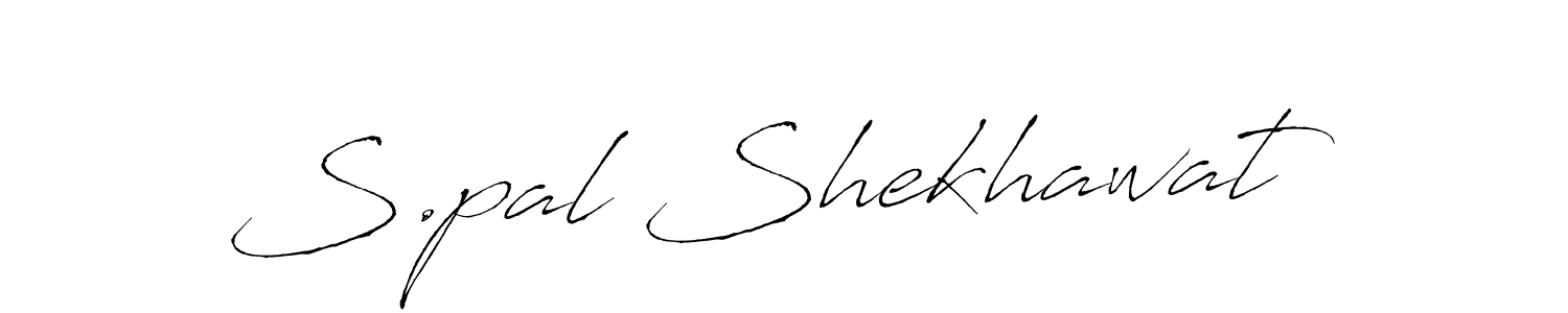 How to make S.pal Shekhawat name signature. Use Antro_Vectra style for creating short signs online. This is the latest handwritten sign. S.pal Shekhawat signature style 6 images and pictures png