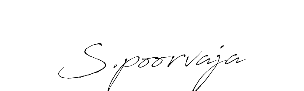 Use a signature maker to create a handwritten signature online. With this signature software, you can design (Antro_Vectra) your own signature for name S.poorvaja. S.poorvaja signature style 6 images and pictures png