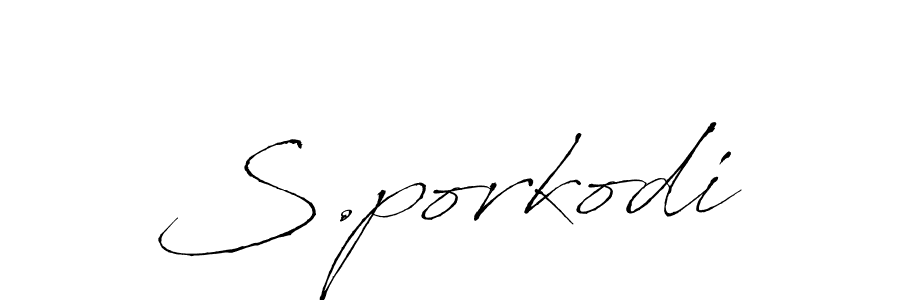 How to make S.porkodi signature? Antro_Vectra is a professional autograph style. Create handwritten signature for S.porkodi name. S.porkodi signature style 6 images and pictures png