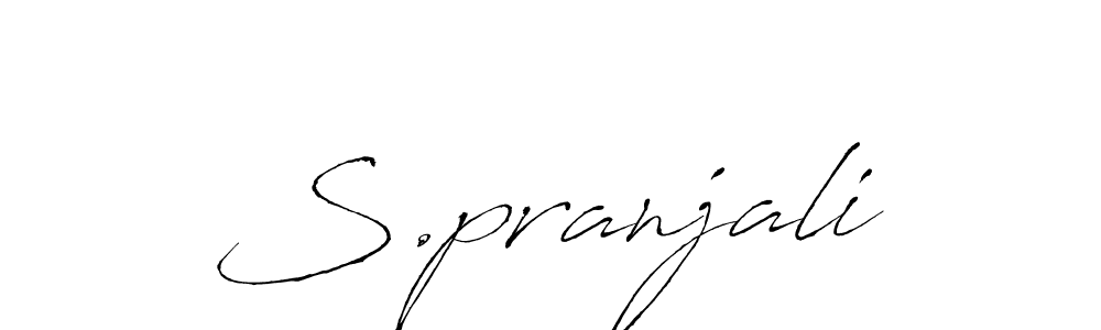 The best way (Antro_Vectra) to make a short signature is to pick only two or three words in your name. The name S.pranjali include a total of six letters. For converting this name. S.pranjali signature style 6 images and pictures png