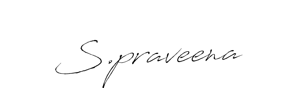 How to make S.praveena name signature. Use Antro_Vectra style for creating short signs online. This is the latest handwritten sign. S.praveena signature style 6 images and pictures png