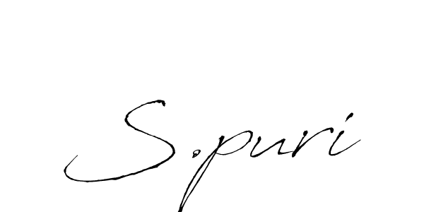 Create a beautiful signature design for name S.puri. With this signature (Antro_Vectra) fonts, you can make a handwritten signature for free. S.puri signature style 6 images and pictures png