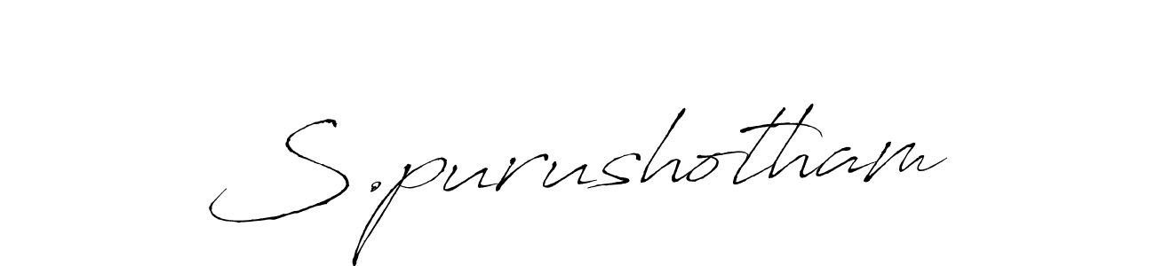 Design your own signature with our free online signature maker. With this signature software, you can create a handwritten (Antro_Vectra) signature for name S.purushotham. S.purushotham signature style 6 images and pictures png