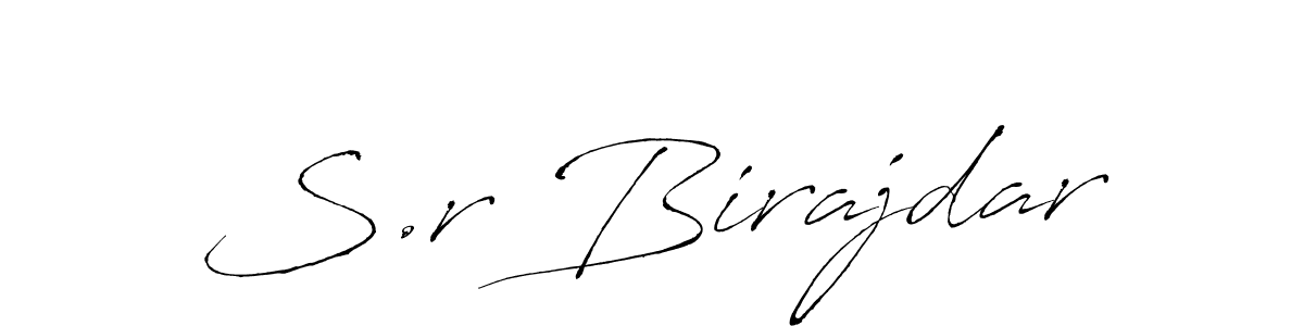 The best way (Antro_Vectra) to make a short signature is to pick only two or three words in your name. The name S.r Birajdar include a total of six letters. For converting this name. S.r Birajdar signature style 6 images and pictures png