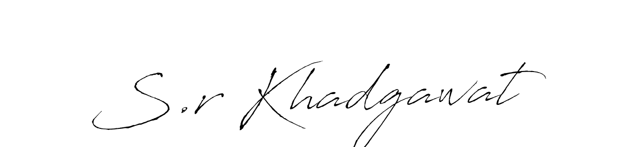You should practise on your own different ways (Antro_Vectra) to write your name (S.r Khadgawat) in signature. don't let someone else do it for you. S.r Khadgawat signature style 6 images and pictures png