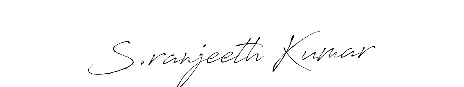 Make a beautiful signature design for name S.ranjeeth Kumar. With this signature (Antro_Vectra) style, you can create a handwritten signature for free. S.ranjeeth Kumar signature style 6 images and pictures png