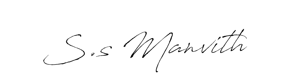 Create a beautiful signature design for name S.s Manvith. With this signature (Antro_Vectra) fonts, you can make a handwritten signature for free. S.s Manvith signature style 6 images and pictures png