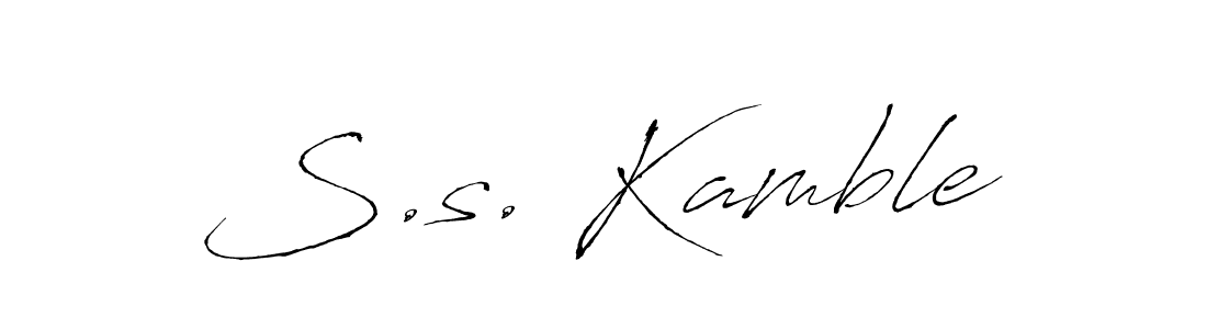 Create a beautiful signature design for name S.s. Kamble. With this signature (Antro_Vectra) fonts, you can make a handwritten signature for free. S.s. Kamble signature style 6 images and pictures png