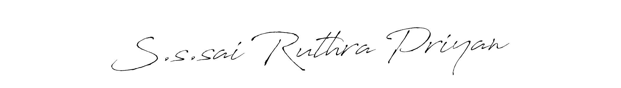 You should practise on your own different ways (Antro_Vectra) to write your name (S.s.sai Ruthra Priyan) in signature. don't let someone else do it for you. S.s.sai Ruthra Priyan signature style 6 images and pictures png