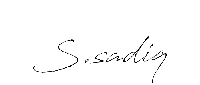 Make a beautiful signature design for name S.sadiq. With this signature (Antro_Vectra) style, you can create a handwritten signature for free. S.sadiq signature style 6 images and pictures png