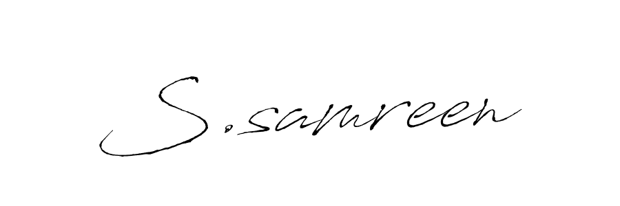 Use a signature maker to create a handwritten signature online. With this signature software, you can design (Antro_Vectra) your own signature for name S.samreen. S.samreen signature style 6 images and pictures png