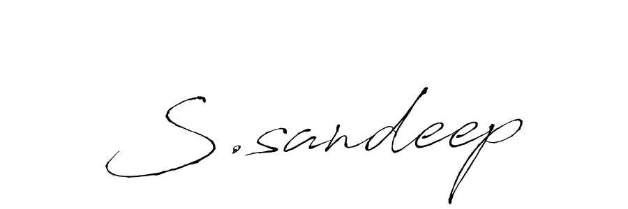 Design your own signature with our free online signature maker. With this signature software, you can create a handwritten (Antro_Vectra) signature for name S.sandeep. S.sandeep signature style 6 images and pictures png