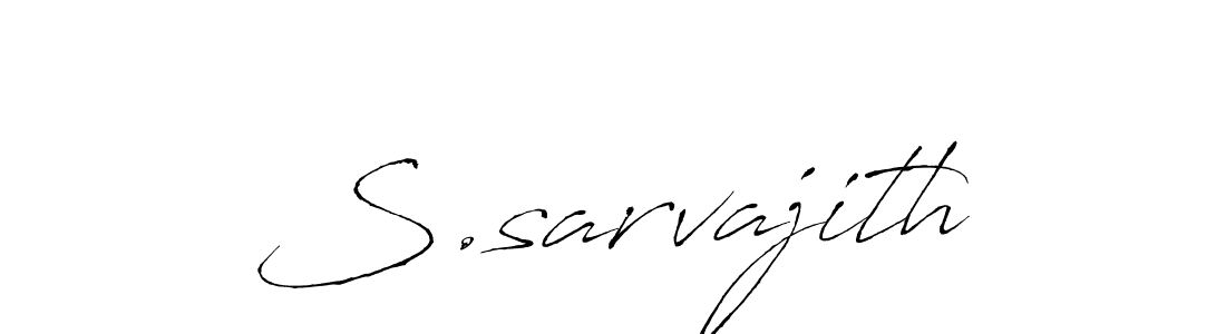 The best way (Antro_Vectra) to make a short signature is to pick only two or three words in your name. The name S.sarvajith include a total of six letters. For converting this name. S.sarvajith signature style 6 images and pictures png