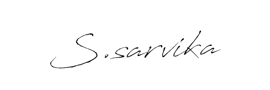 Antro_Vectra is a professional signature style that is perfect for those who want to add a touch of class to their signature. It is also a great choice for those who want to make their signature more unique. Get S.sarvika name to fancy signature for free. S.sarvika signature style 6 images and pictures png