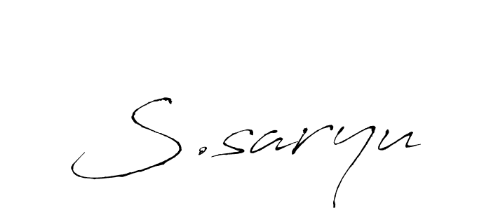 How to make S.saryu signature? Antro_Vectra is a professional autograph style. Create handwritten signature for S.saryu name. S.saryu signature style 6 images and pictures png