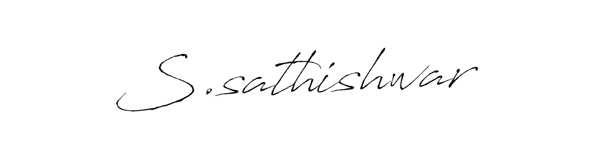 Use a signature maker to create a handwritten signature online. With this signature software, you can design (Antro_Vectra) your own signature for name S.sathishwar. S.sathishwar signature style 6 images and pictures png