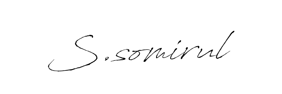 Make a beautiful signature design for name S.somirul. With this signature (Antro_Vectra) style, you can create a handwritten signature for free. S.somirul signature style 6 images and pictures png