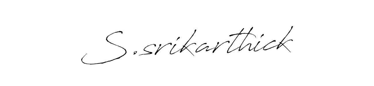 Make a beautiful signature design for name S.srikarthick. With this signature (Antro_Vectra) style, you can create a handwritten signature for free. S.srikarthick signature style 6 images and pictures png