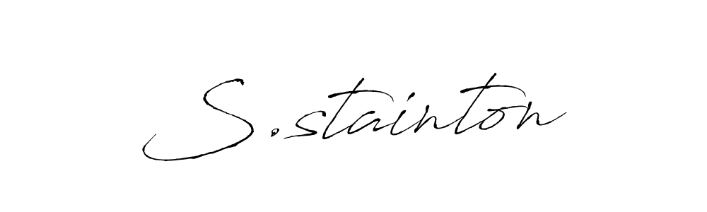 How to make S.stainton signature? Antro_Vectra is a professional autograph style. Create handwritten signature for S.stainton name. S.stainton signature style 6 images and pictures png