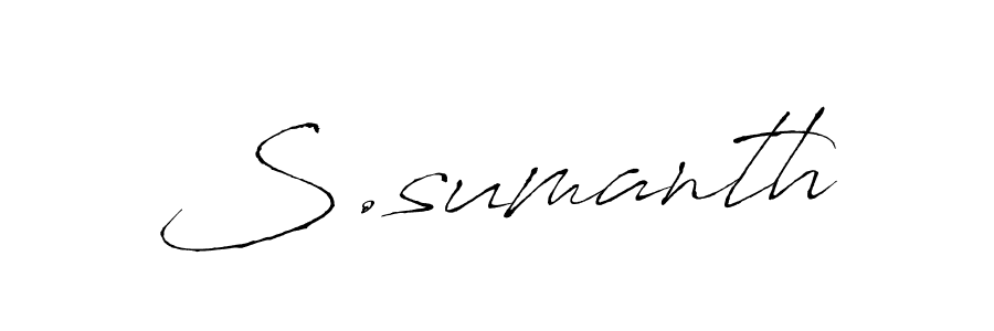This is the best signature style for the S.sumanth name. Also you like these signature font (Antro_Vectra). Mix name signature. S.sumanth signature style 6 images and pictures png