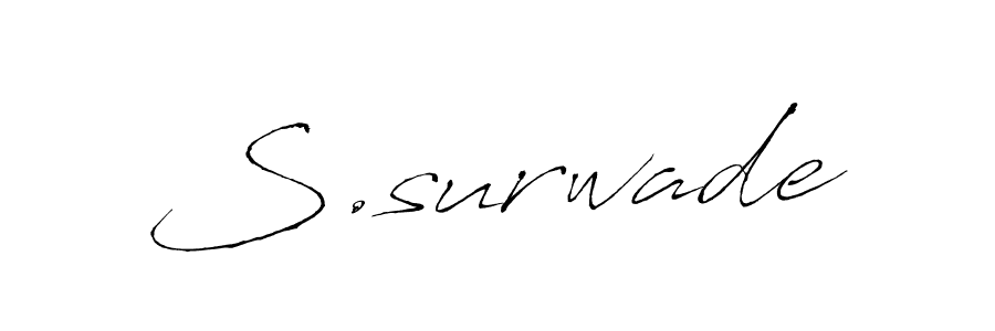 The best way (Antro_Vectra) to make a short signature is to pick only two or three words in your name. The name S.surwade include a total of six letters. For converting this name. S.surwade signature style 6 images and pictures png