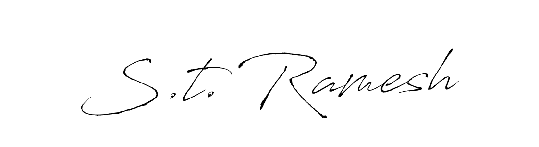 Antro_Vectra is a professional signature style that is perfect for those who want to add a touch of class to their signature. It is also a great choice for those who want to make their signature more unique. Get S.t. Ramesh name to fancy signature for free. S.t. Ramesh signature style 6 images and pictures png