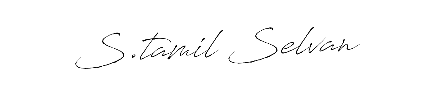 This is the best signature style for the S.tamil Selvan name. Also you like these signature font (Antro_Vectra). Mix name signature. S.tamil Selvan signature style 6 images and pictures png