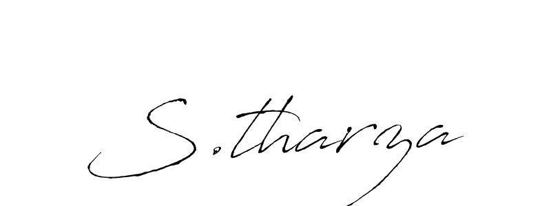 The best way (Antro_Vectra) to make a short signature is to pick only two or three words in your name. The name S.tharza include a total of six letters. For converting this name. S.tharza signature style 6 images and pictures png
