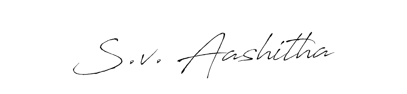 You should practise on your own different ways (Antro_Vectra) to write your name (S.v. Aashitha) in signature. don't let someone else do it for you. S.v. Aashitha signature style 6 images and pictures png