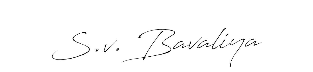 How to make S.v. Bavaliya signature? Antro_Vectra is a professional autograph style. Create handwritten signature for S.v. Bavaliya name. S.v. Bavaliya signature style 6 images and pictures png