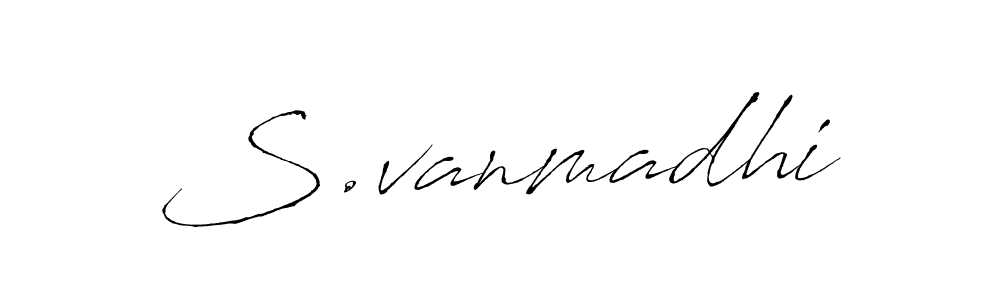 How to make S.vanmadhi name signature. Use Antro_Vectra style for creating short signs online. This is the latest handwritten sign. S.vanmadhi signature style 6 images and pictures png