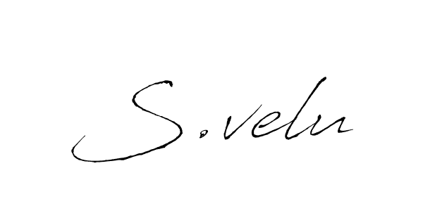 Create a beautiful signature design for name S.velu. With this signature (Antro_Vectra) fonts, you can make a handwritten signature for free. S.velu signature style 6 images and pictures png