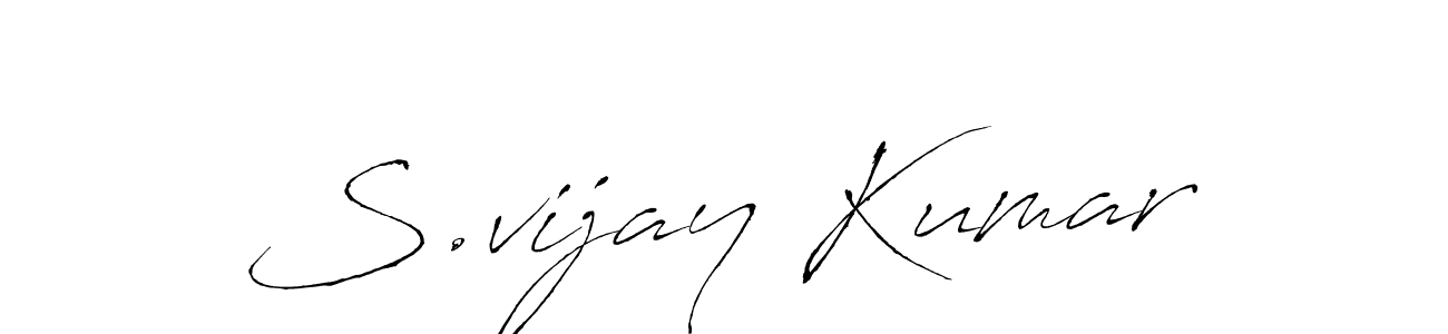 Design your own signature with our free online signature maker. With this signature software, you can create a handwritten (Antro_Vectra) signature for name S.vijay Kumar. S.vijay Kumar signature style 6 images and pictures png