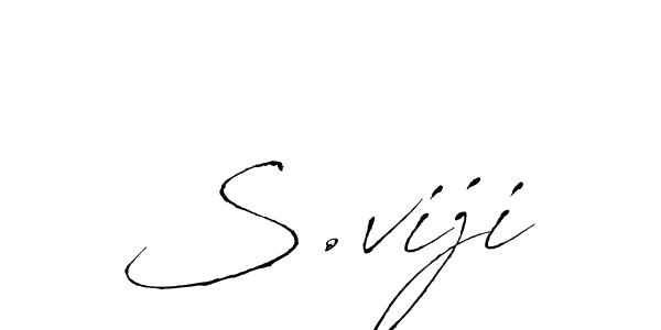 Design your own signature with our free online signature maker. With this signature software, you can create a handwritten (Antro_Vectra) signature for name S.viji. S.viji signature style 6 images and pictures png