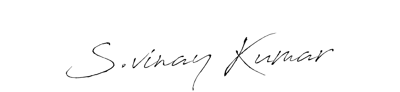 How to make S.vinay Kumar name signature. Use Antro_Vectra style for creating short signs online. This is the latest handwritten sign. S.vinay Kumar signature style 6 images and pictures png
