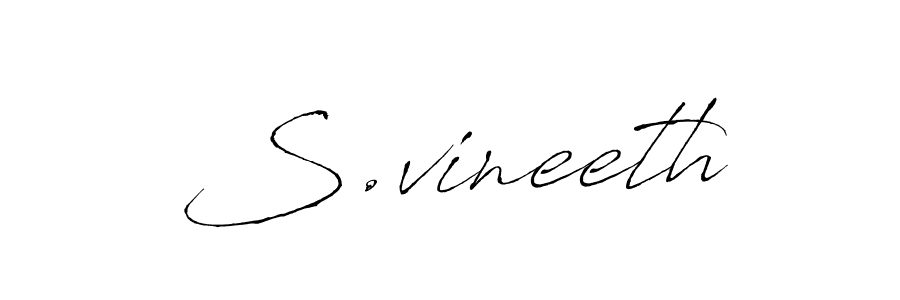 The best way (Antro_Vectra) to make a short signature is to pick only two or three words in your name. The name S.vineeth include a total of six letters. For converting this name. S.vineeth signature style 6 images and pictures png
