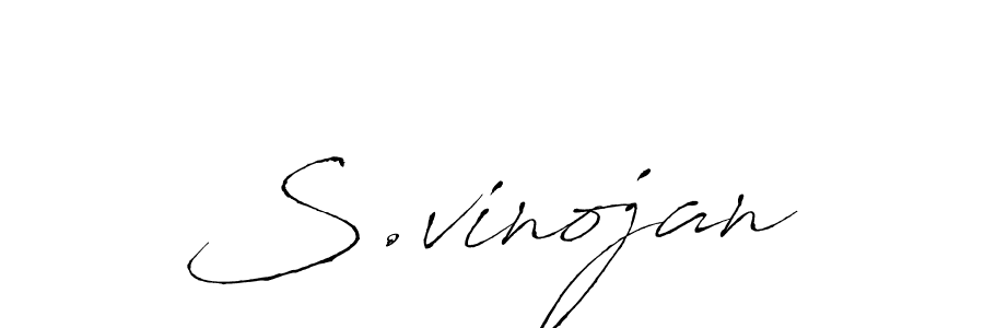 Use a signature maker to create a handwritten signature online. With this signature software, you can design (Antro_Vectra) your own signature for name S.vinojan. S.vinojan signature style 6 images and pictures png