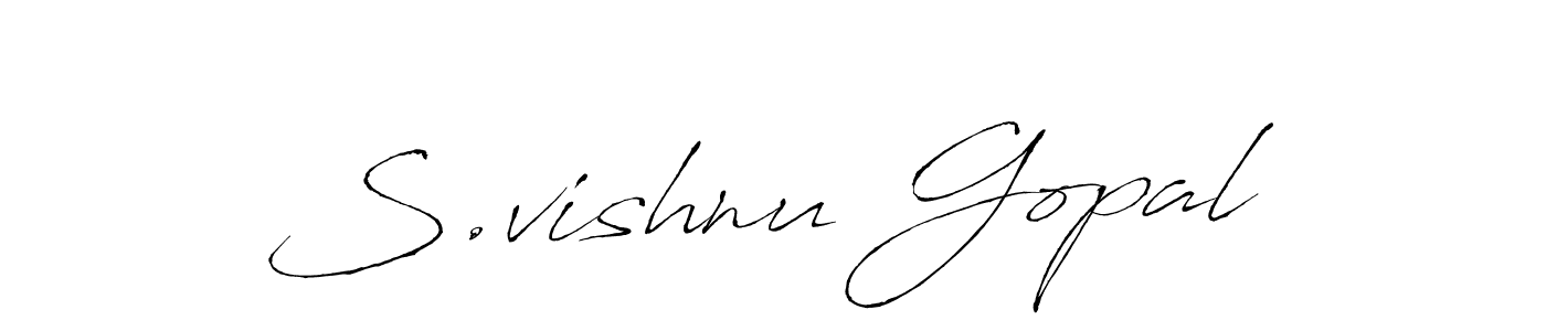 This is the best signature style for the S.vishnu Gopal name. Also you like these signature font (Antro_Vectra). Mix name signature. S.vishnu Gopal signature style 6 images and pictures png