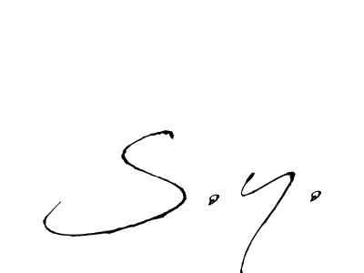 Create a beautiful signature design for name S.y.. With this signature (Antro_Vectra) fonts, you can make a handwritten signature for free. S.y. signature style 6 images and pictures png