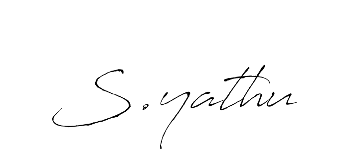 Use a signature maker to create a handwritten signature online. With this signature software, you can design (Antro_Vectra) your own signature for name S.yathu. S.yathu signature style 6 images and pictures png