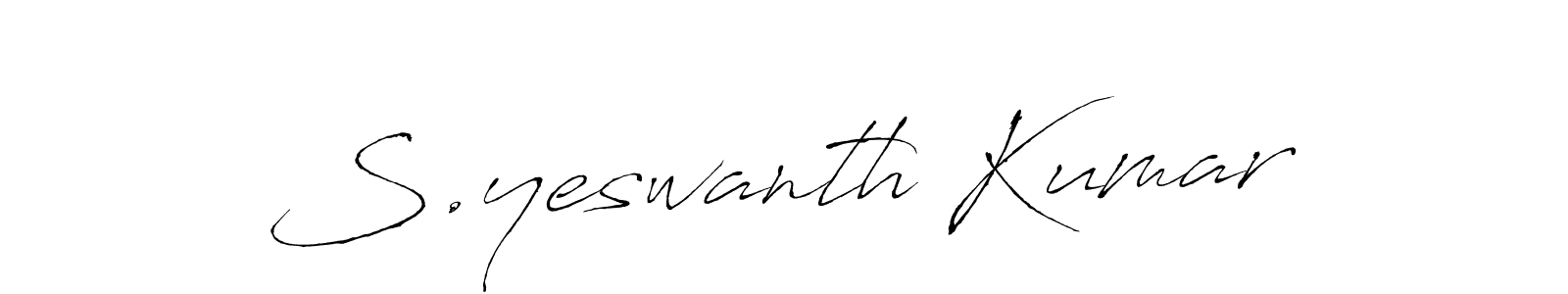 Create a beautiful signature design for name S.yeswanth Kumar. With this signature (Antro_Vectra) fonts, you can make a handwritten signature for free. S.yeswanth Kumar signature style 6 images and pictures png